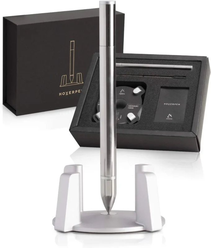 Novium Hoverpen 1.0 - Titanium Luxury Executive Ballpoint Pen - Shining Silver