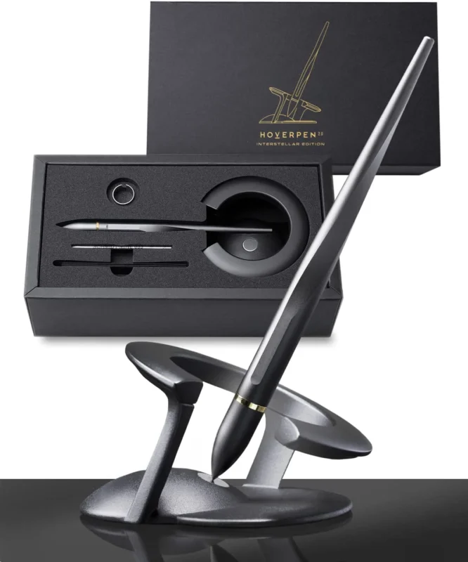 Novium Hoverpen 2.0 - Interstellar Edition Premium Luxury 18k-Gold Plated Ball Pen - Space Black