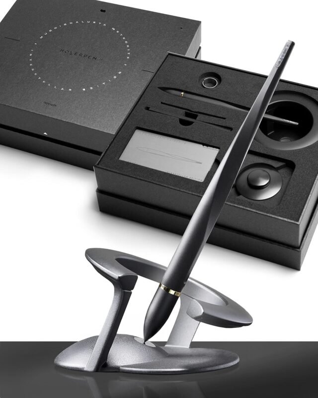 Novium Hoverpen 2.0 - Interstellar Edition Premium Luxury Expensive Meteorite Embedded Pen - Space Black