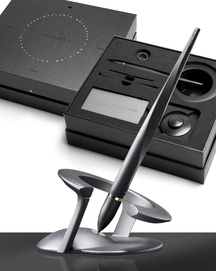 Novium Hoverpen 2.0 - Interstellar Edition Premium Luxury Expensive Meteorite Embedded Pen - Space Black