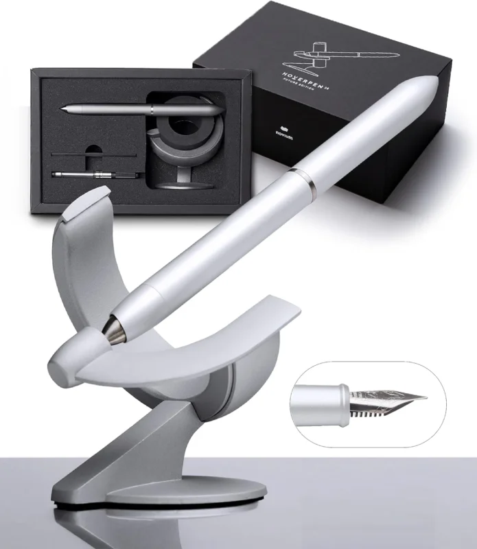Novium Hoverpen 3.0 - Future Edition Premium Luxury Fountain Pen - Frost Silver