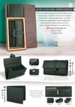 NDM Green 2-in-1 Genuine Leather Wallet Gift Set