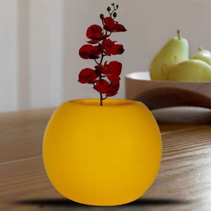 Peblo Small Saffron Ceramic Flower Pot