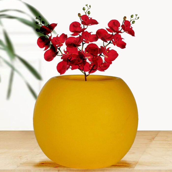 Peblo Small Saffron Ceramic Flower Pot