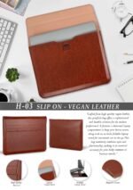 Tan Vegan Leather Laptop Sleeve