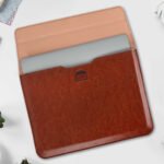 Tan Vegan Leather Laptop Sleeve